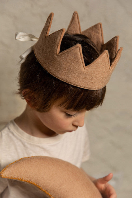 Felt Crown with Cotton Ribbon - Nude