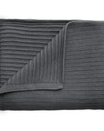 Ribbed Knit Baby Blanket Dark Grey