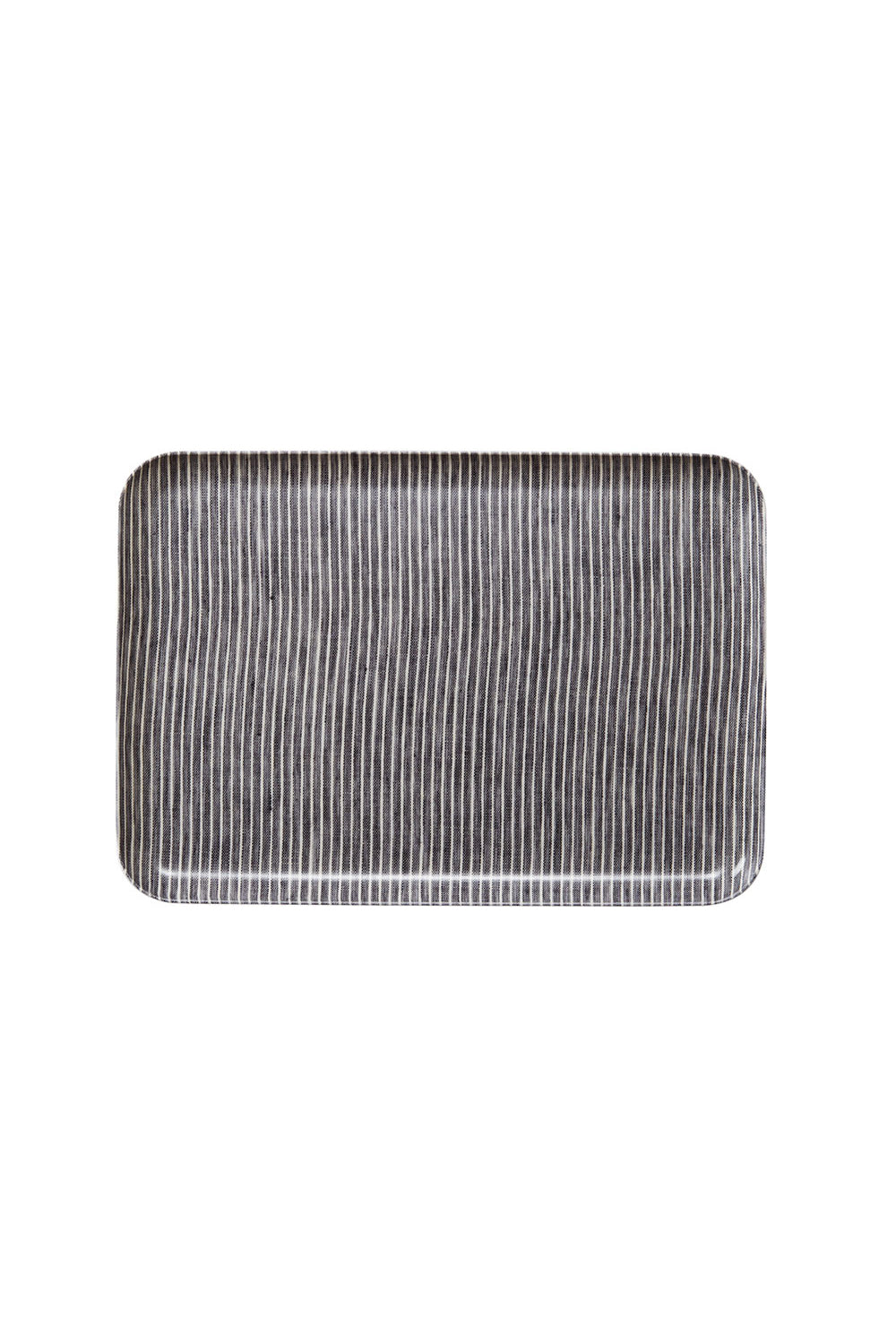 Linen Tray - Grey White Stripe